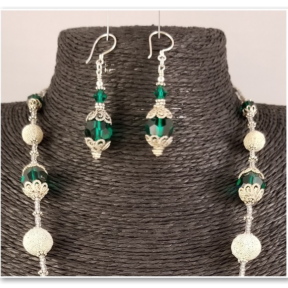 Swarovski and Sterling Silver Necklace & Earrings - Picture 2 of 8